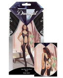 Sheer Suspender Tank Bodystocking Black O-s