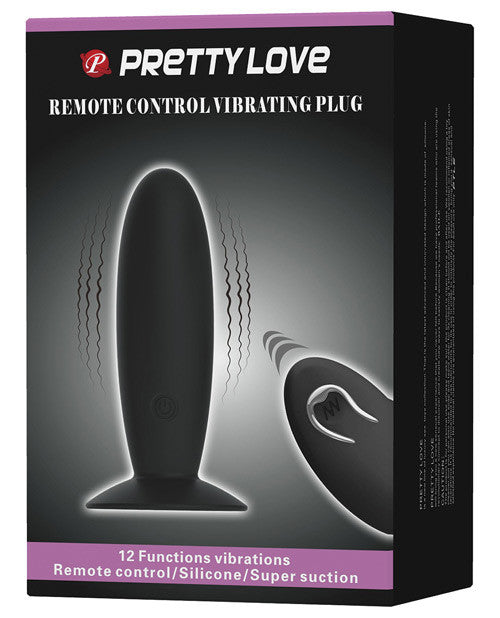 Pretty Love Remote Control Vibrating Plug - 12 Function Black