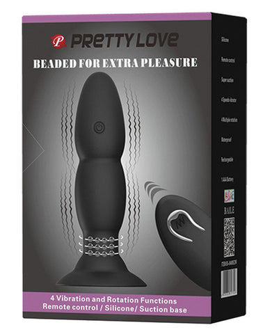 Pretty Love Remote Control Beaded Plug - 4 Function Black