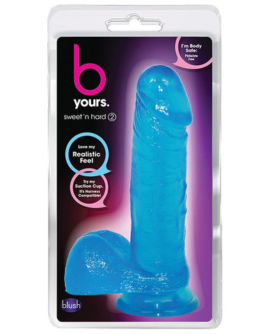 B Yours Sweet N Hard 2 W- Suction Cup - Blue