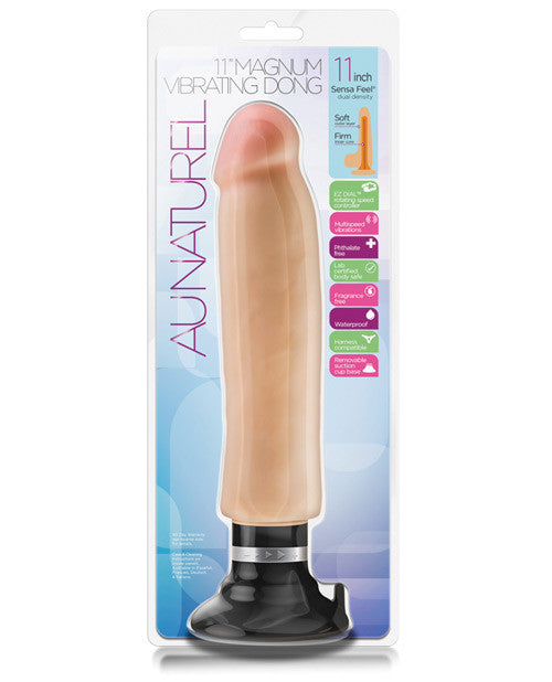 Blush Au Natural 11" Magnum Vibrating Dong - Beige