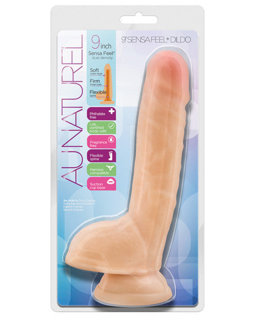 Blush Au Natural 9" Sensa Feel Dildo - Beige