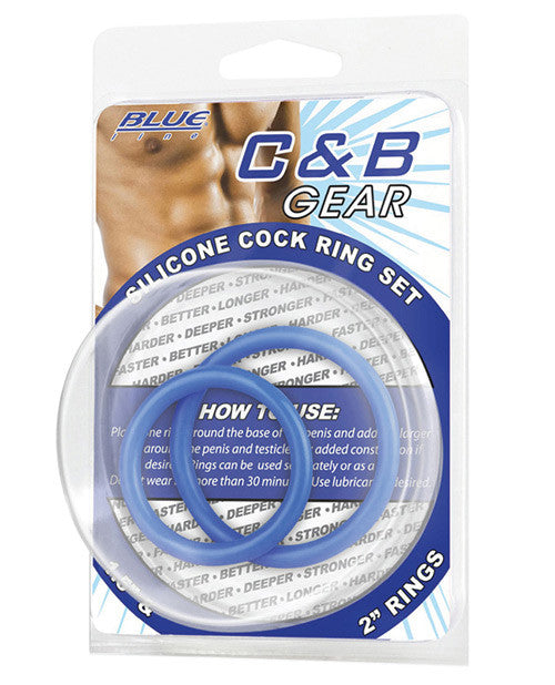 C&b Silicone Cock Ring Set - Blue