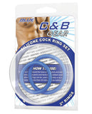 C&b Silicone Cock Ring Set - Blue