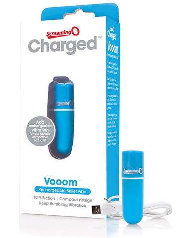 Screaming O Charged Vooom Rechargeable Bullet Vibe - Blue