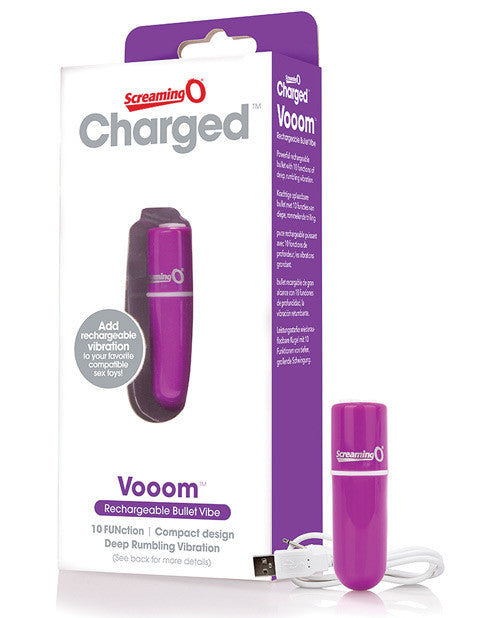 Screaming O Charged Vooom Rechargeable Bullet Vibe - Purple