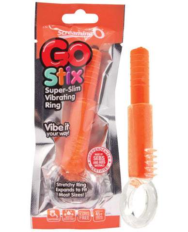 Screaming O Go Stix Super Slim Vibrating Ring - Tangerine