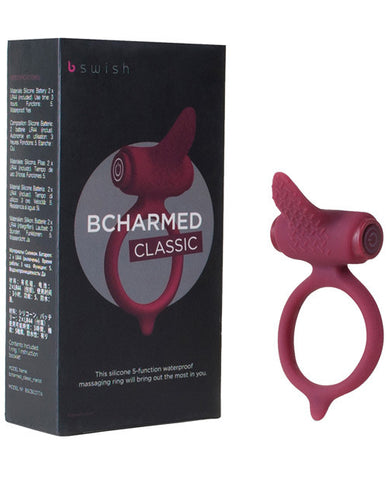 Bcharmed Classic Vibrating Cock Ring - Merlot