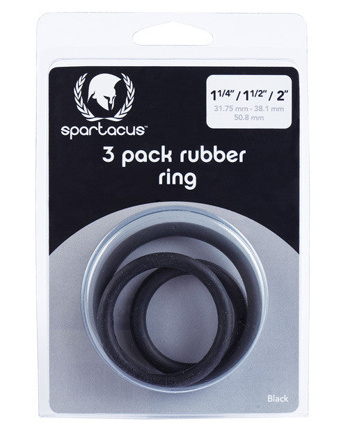 Rubber Cock Ring Set - Black Pack Of 3