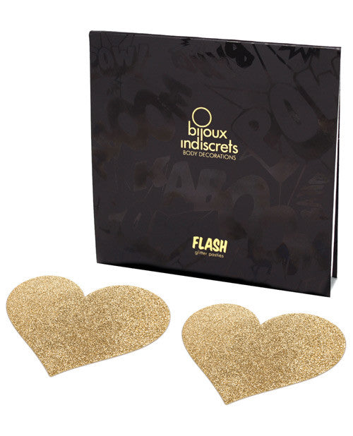 Bijoux Indiscrets Flash Heart Pastie - Gold