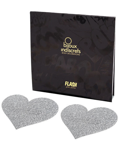 Bijoux Indiscrets Flash Heart Pastie - Silver