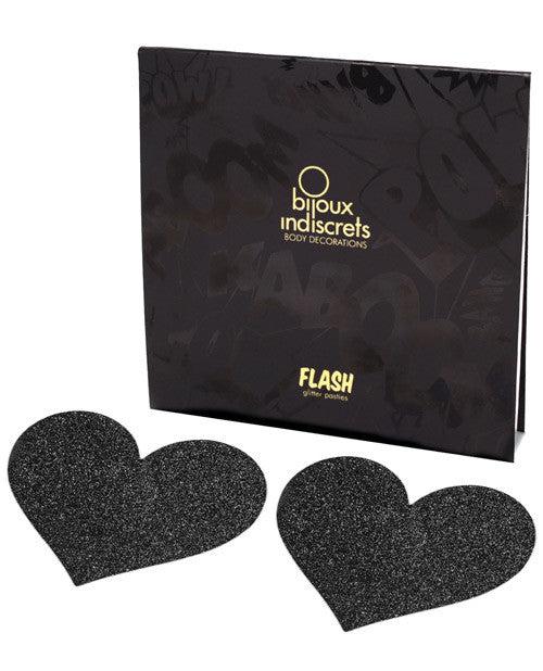 Bijoux Indiscrets Flash Heart Pastie - Black