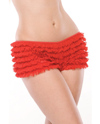 Ruffle Shorts W-back Bow Detai Red O-s