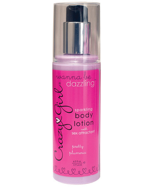 Crazy Girl Sparkling Body Lotion W-sex Attractant - 6 Oz Pump Bottle Plumeria