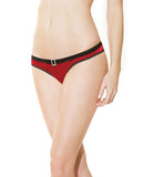 Holiday Stretch Velvet Crotchless Panty W-velvet Elastic Waist Red-black Qn