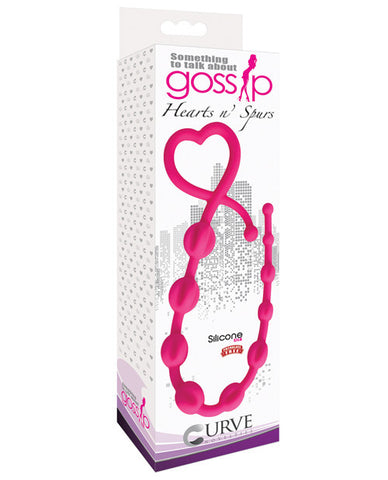 Gossip Hearts & Spurs Anal Beads - Magenta