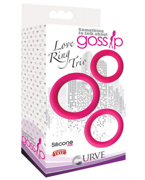 Curve Novelties Gossip Love Ring Trio - Magenta