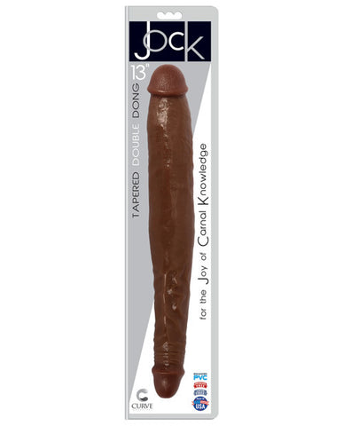 Curve Novelties Jock Tapered 13" Double Dong - Chocolate