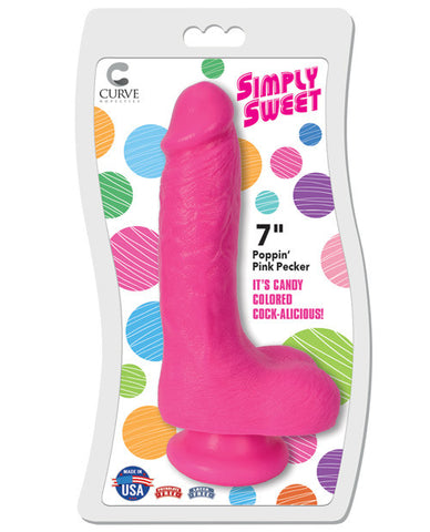 Curve Novelties Simply Sweet 7" Dong  - Poppin Pink