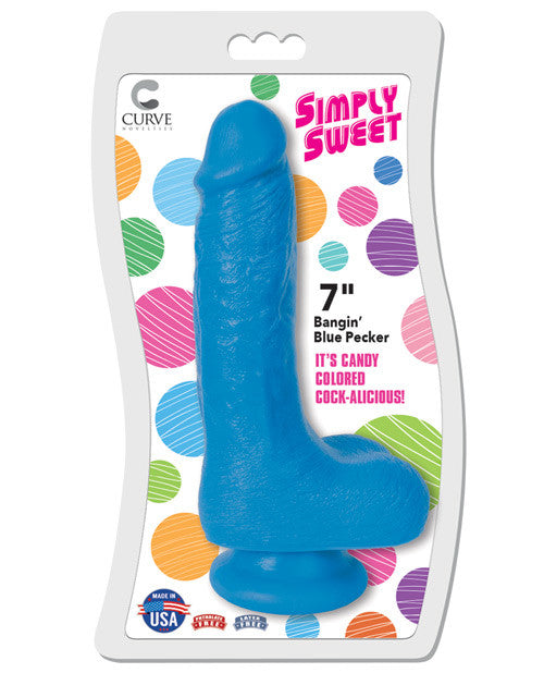 Curve Novelties Simply Sweet 7" Dong  - Bangin' Blue