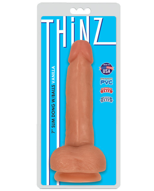 Curve Novelties Thinz 7" Slim Dong W-balls - Vanilla