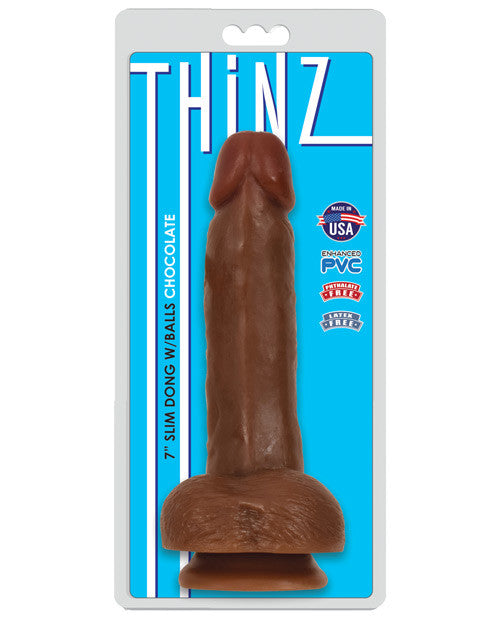 Curve Novelties Thinz 7" Slim Dong W-balls - Chocolate