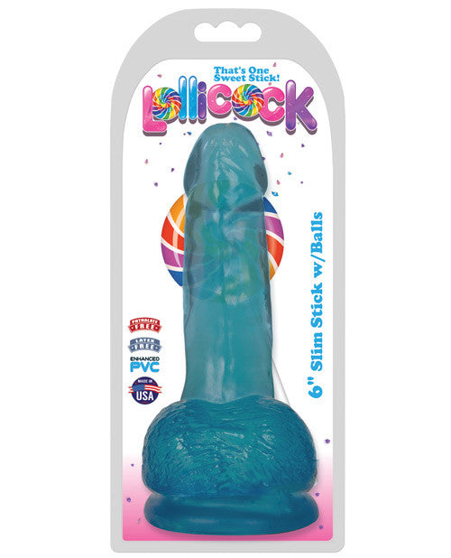 Curve Toys Lollicock 6" Slim Stick W-balls - Berry Ice