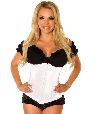 Underbust Corset W-zip Up Front White 2x