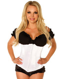 Underbust Corset W-zip Up Front White 5x