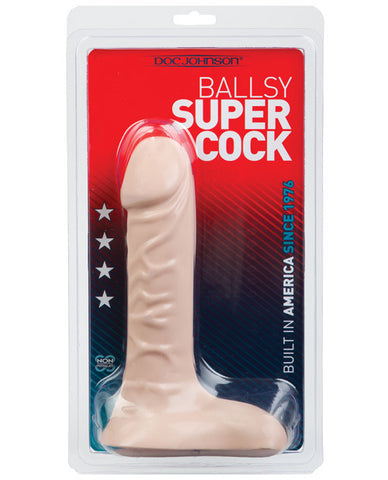 9" Ballsy Super Cock - White