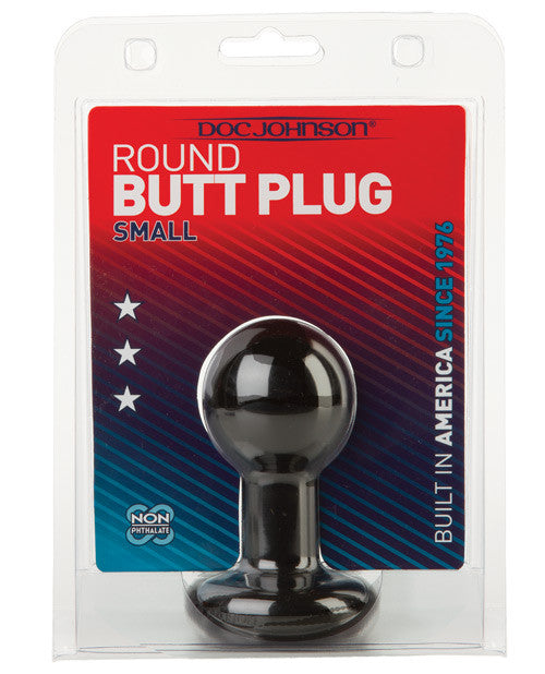 Round Butt Plug Small - Black