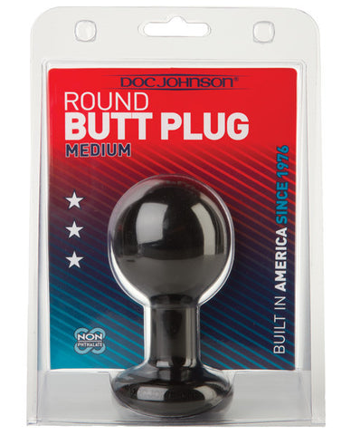 Round Butt Plug Medium - Black