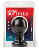 Round Butt Plug Large - Black