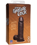 8" Realistic Cock W-balls - Black