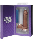 6" Realistic Cock W-balls - Brown