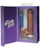 8" Realistic Cock W-balls - Brown