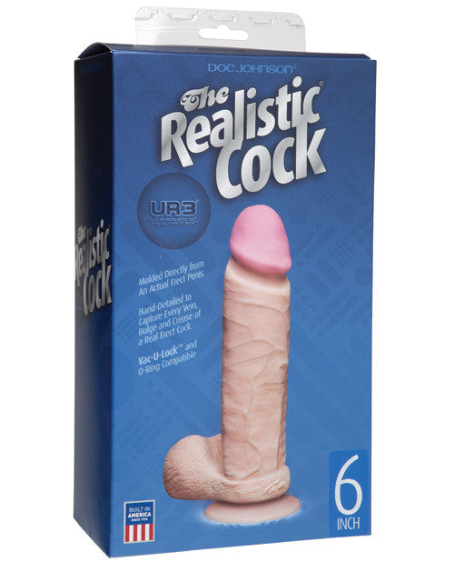 Realistic 6" Ultraskyn Cock W-balls - White