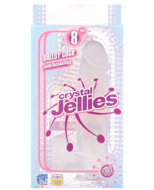 Crystal Jellies 8" Ballsy Cock - Clear