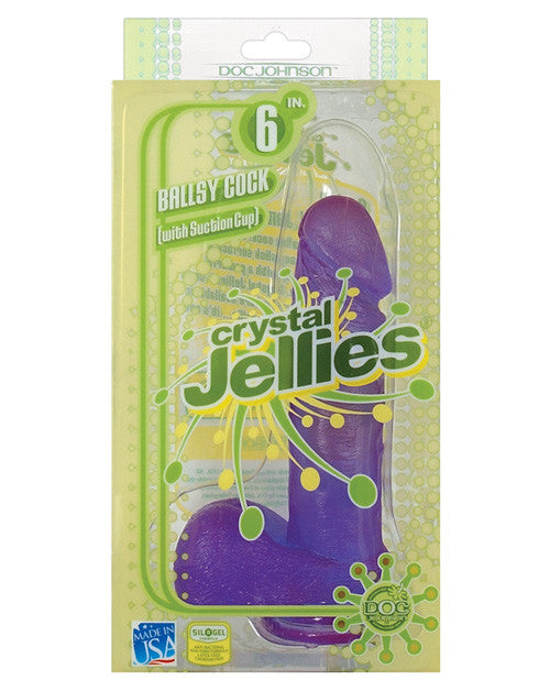 Crystal Jellies 6" Ballsy Cock - Purple