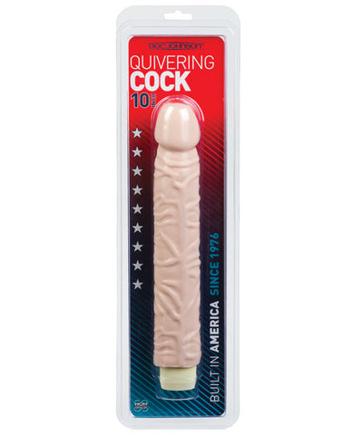 Quivering Cock 10" Vibe - White