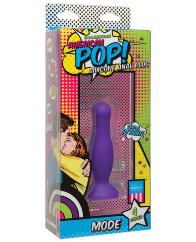 American Pop Mode 4" Silicone Anal Plug - Purple