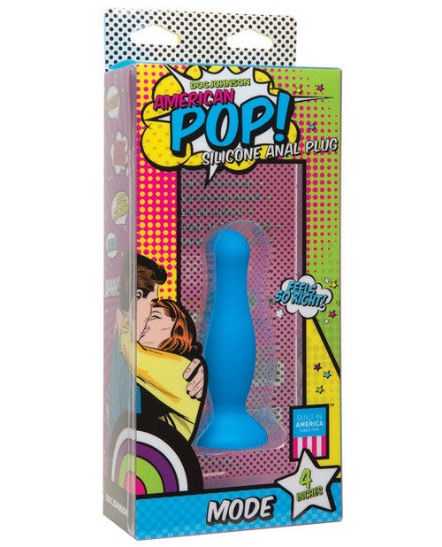 American Pop Mode 4" Silicone Anal Plug - Blue