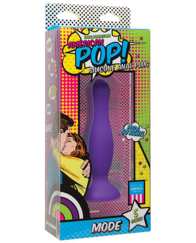 American Pop Mode 5" Silicone Anal Plug - Purple