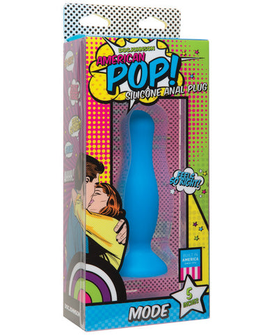 American Pop Mode 5" Silicone Anal Plug - Blue