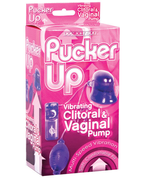 Pucker Up Vibrating Clit & Vagina Pump - Purple