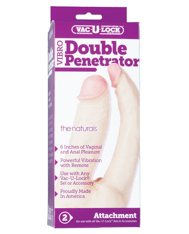 Vac-u-lock Double Penetrator Vibrating - White