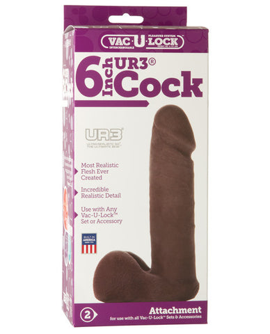 Vac-u-lock 6" Ultraskyn Cock Attachment - Black