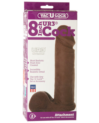 Vac-u-lock 8" Ultraskyn Cock Attachment - Black