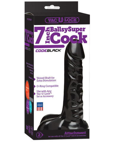 Vac U Lock Code Black 7" Ballsy Super Cock