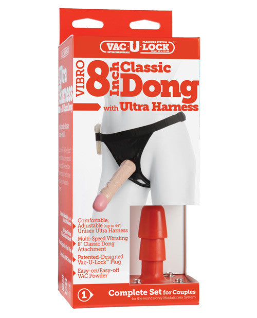 Ultra Harness 2 Set 5 W-8" Vibrating Dong & Powder